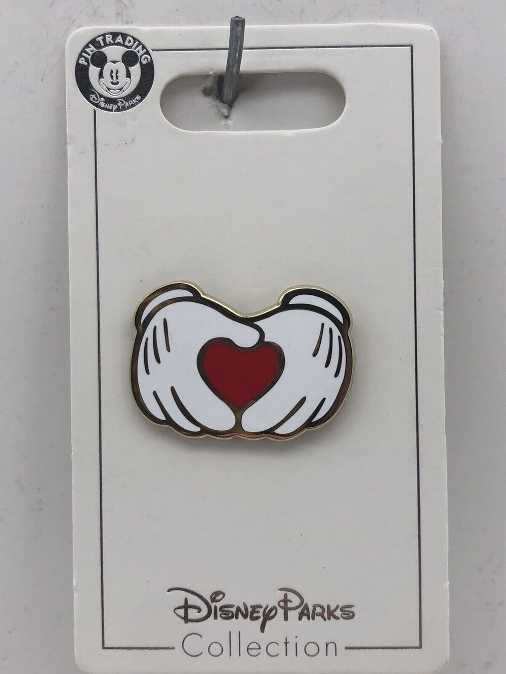 Disney Parks Pin Mickey Mouse Heart Shape Hands Love Gloves Trading Pin